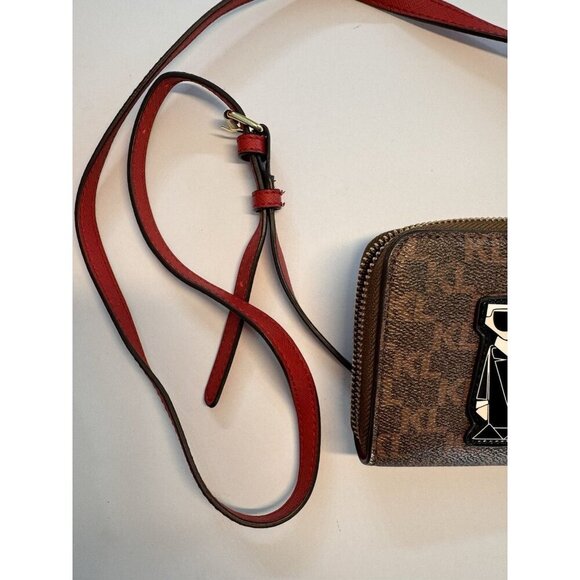 Karl Lagerfeld Paris Continental Wallet & Crossbody Purse Eiffel Tower Heart - Picture 5 of 10